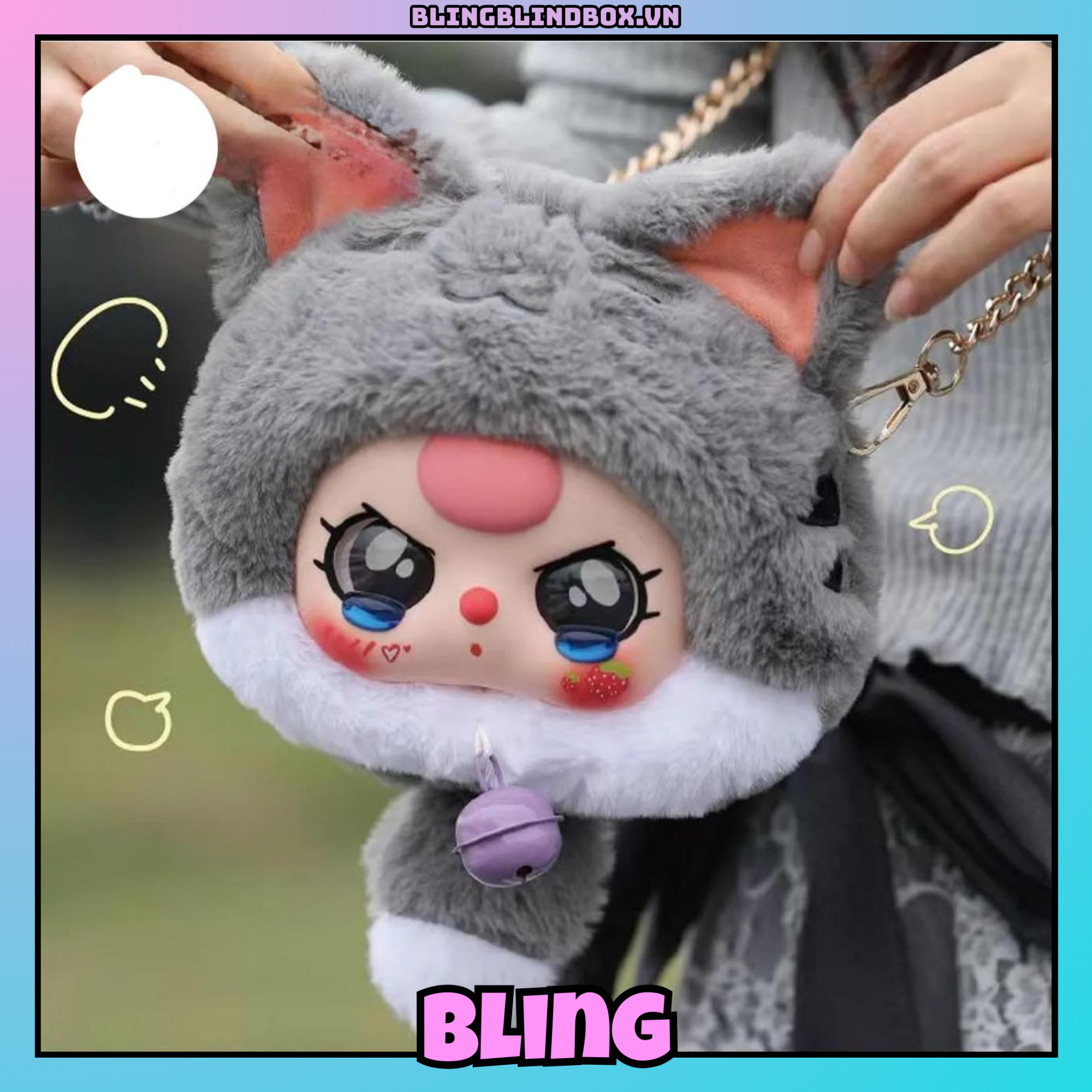 Baby Three Fortune Cat Zipper Bag